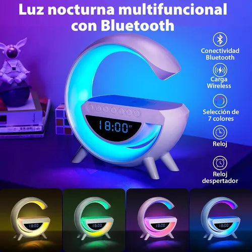 Despertador Inteligente 4 en 1 – Reloj, Radio, Música y Cargador Inalámbrico